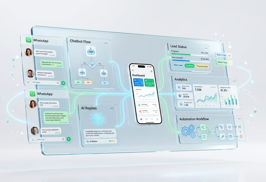 WhatsApp Automation Dashboard Mockup